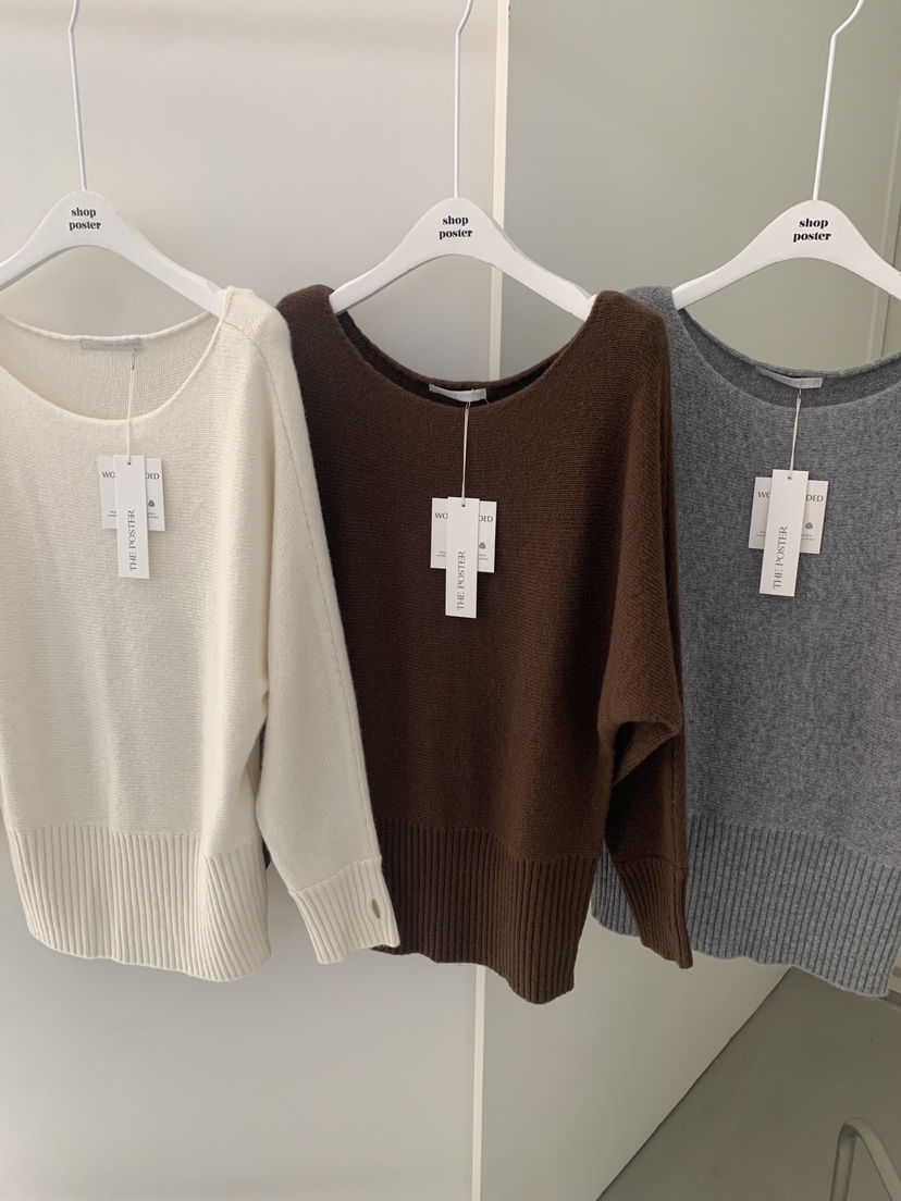 SHOP POSTER東大門㊣實拍女士新款人氣25秋冬時尚針織衫披肩SHOP_POSTER針織衫