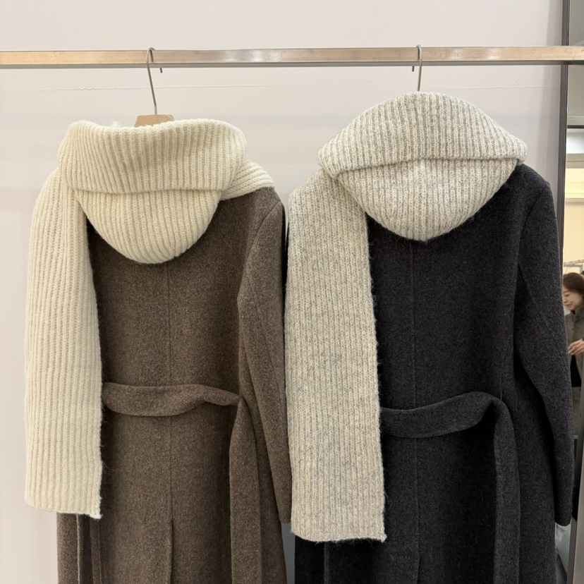 THE EYL韓國代購㊣女士新品休閑25秋冬人氣圍巾披肩含帽子THE EYL圍巾/披肩