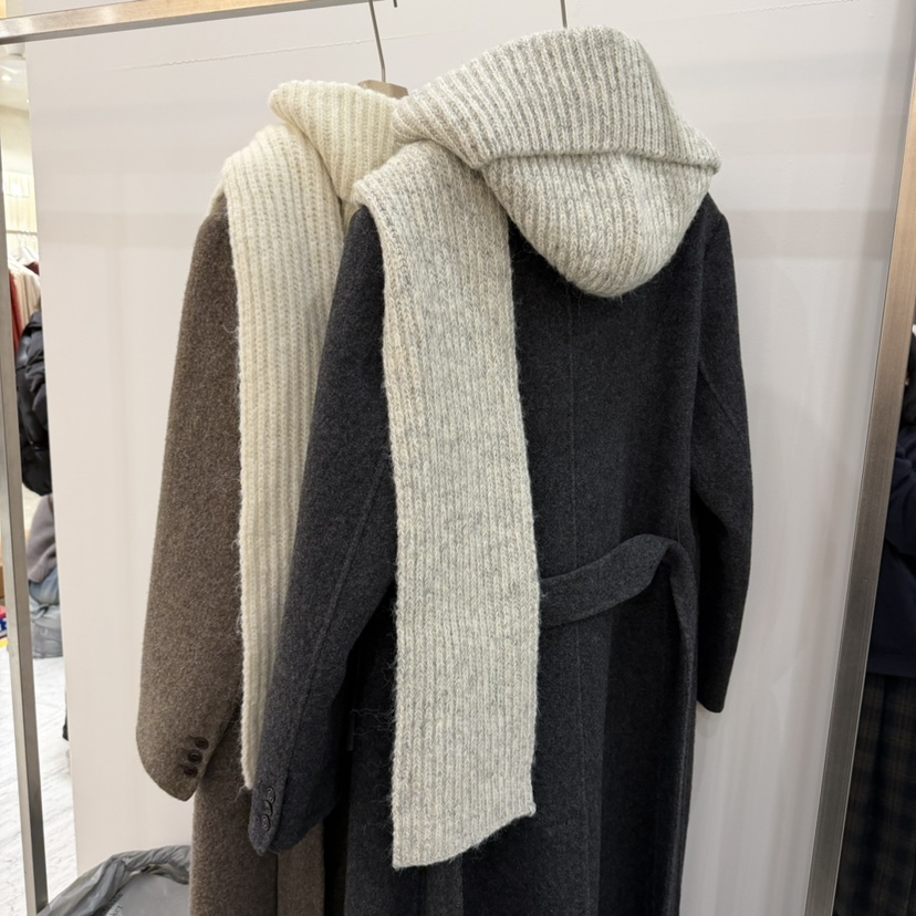 THE EYL韓國代購㊣女士新品休閑25秋冬人氣圍巾披肩含帽子THE EYL圍巾/披肩