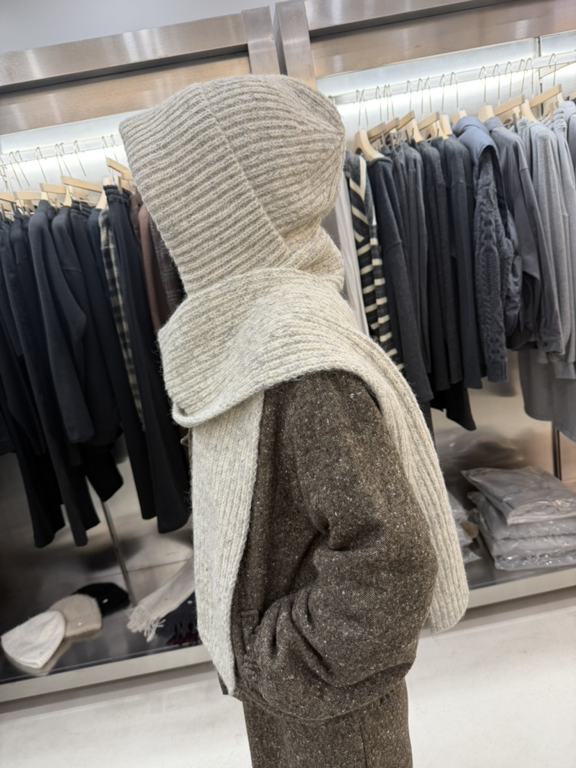 THE EYL韓國代購㊣女士新品休閑25秋冬人氣圍巾披肩含帽子THE EYL圍巾/披肩