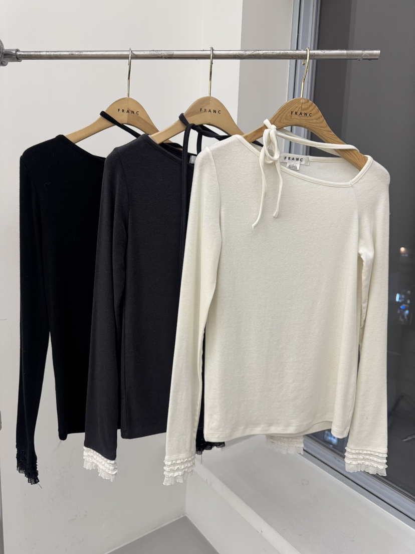 FRANC—L韓國代購㊣女裝新款熱賣人氣時尚真品休閑長袖T恤羊毛FRANC長袖T恤