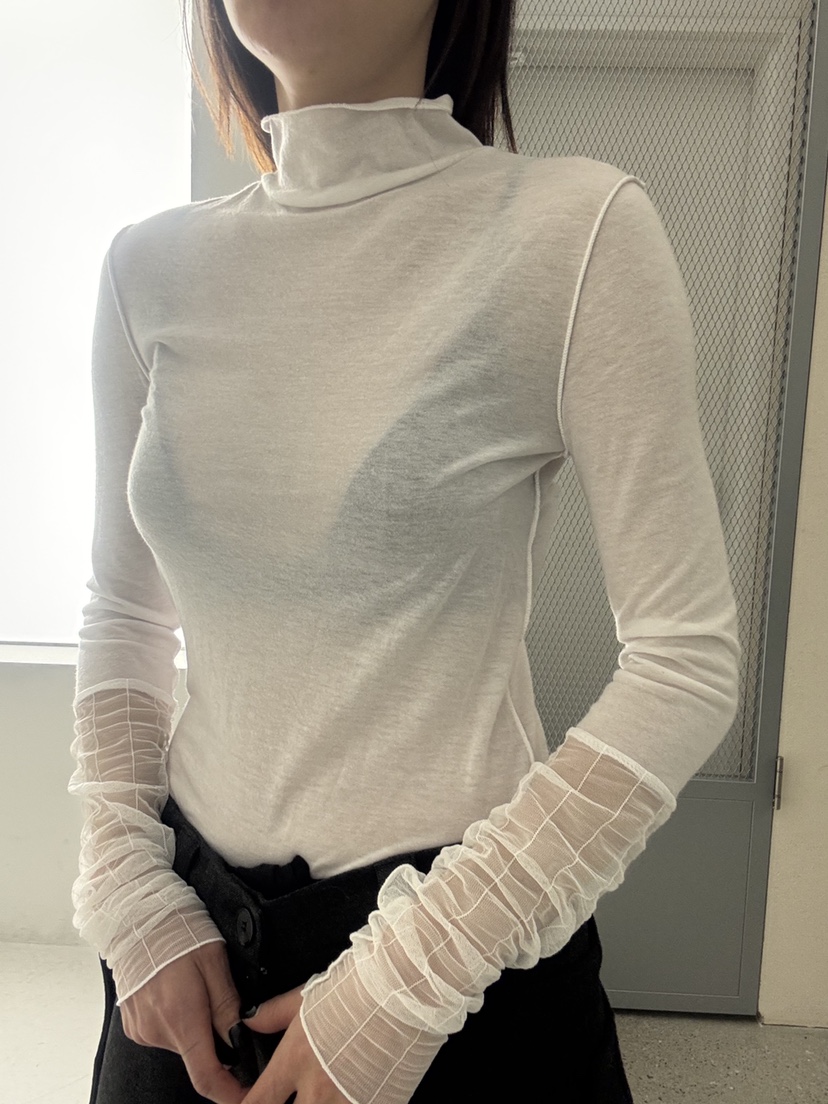 FRANC—L韓國代購㊣女士新品真品熱賣25秋冬休閑長袖T恤透明FRANC長袖T恤