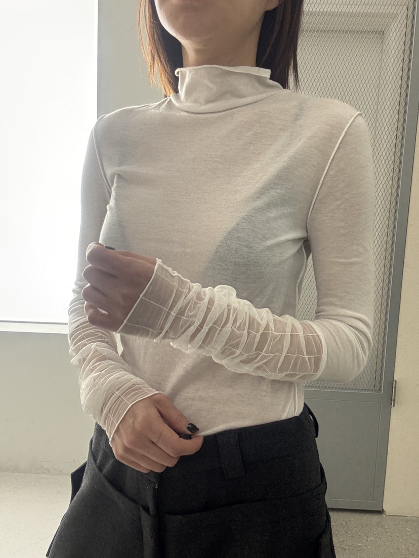 FRANC—L韓國代購㊣女士新品真品熱賣25秋冬休閑長袖T恤透明FRANC長袖T恤圖色1