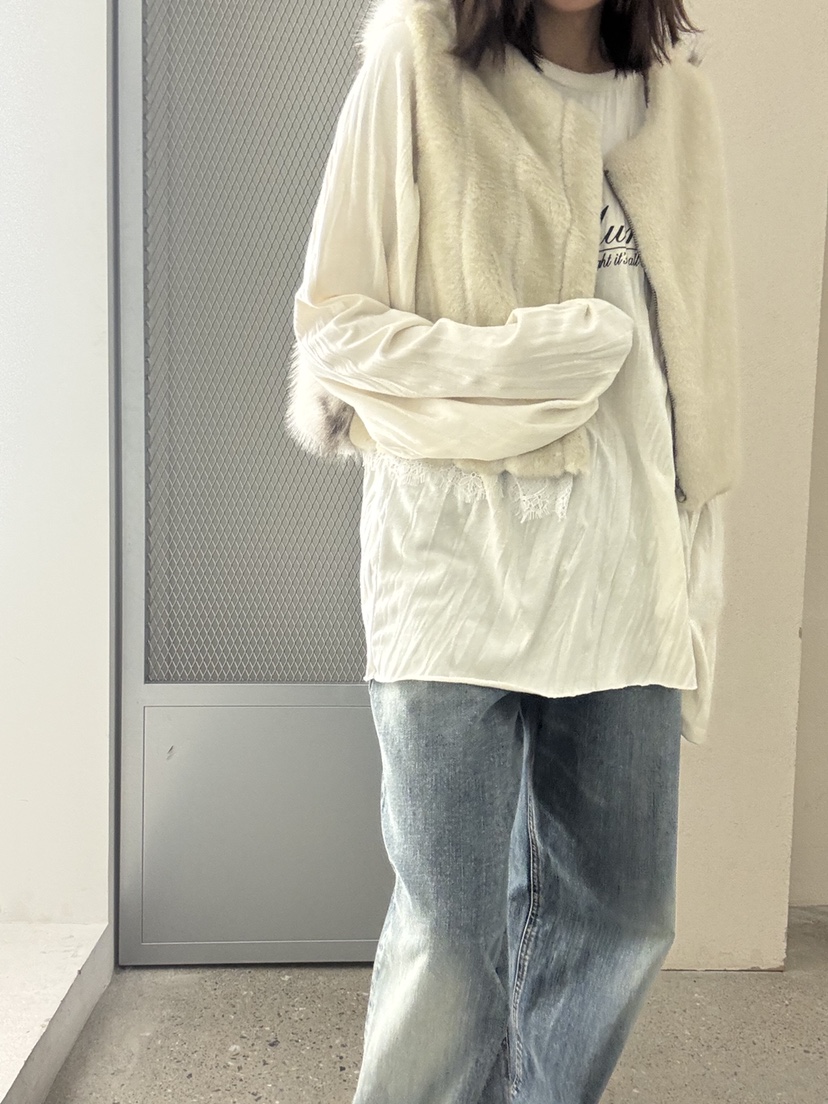 FRANC—L東大門㊣實拍女士新款25秋冬人氣真品時尚長袖T恤褶皺FRANC長袖T恤