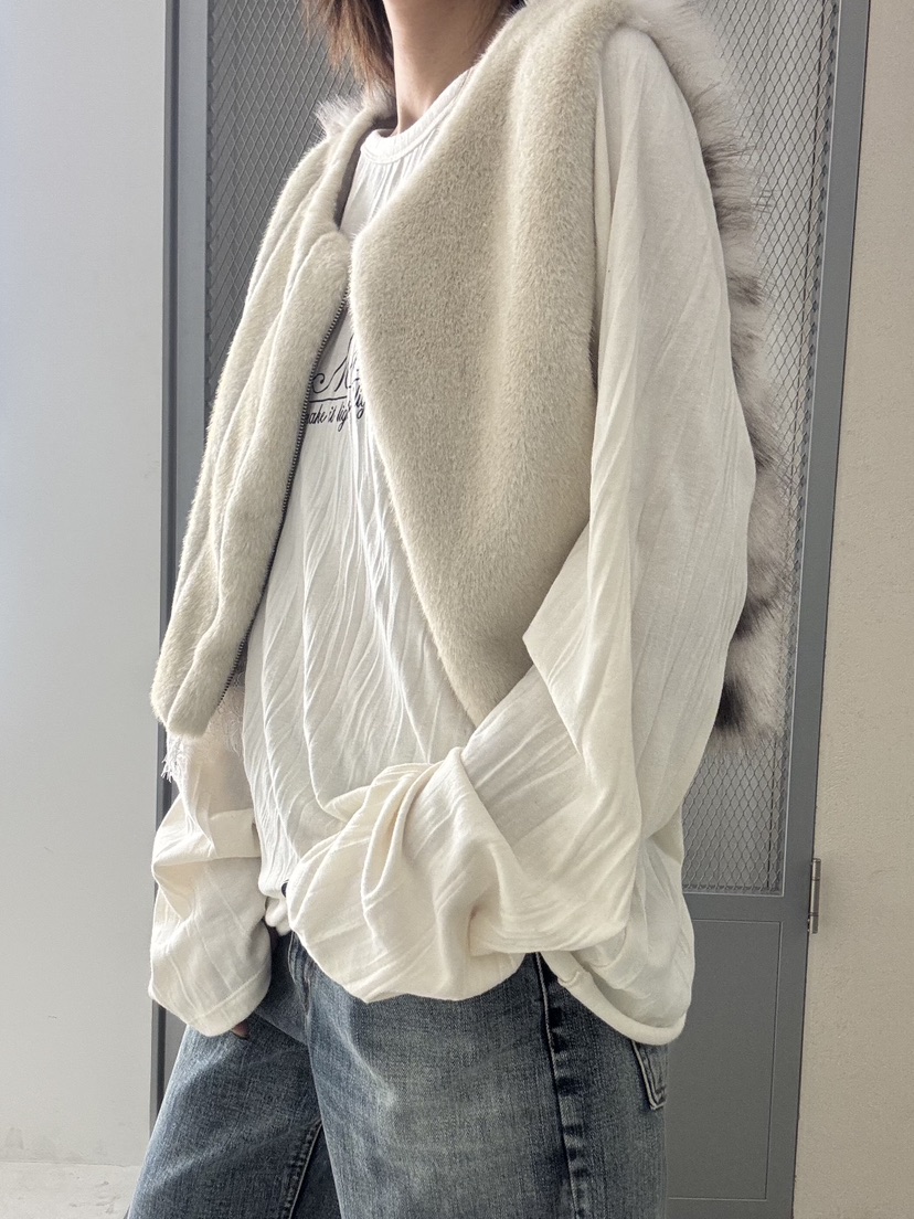 FRANC—L東大門㊣實拍女士新款25秋冬人氣真品時尚長袖T恤褶皺FRANC長袖T恤