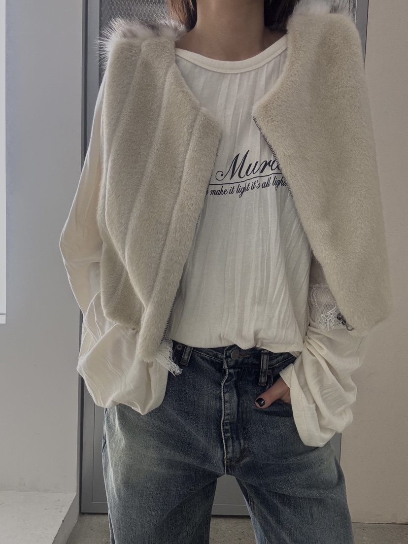 FRANC—L東大門㊣實拍女士新款25秋冬人氣真品時尚長袖T恤褶皺FRANC長袖T恤