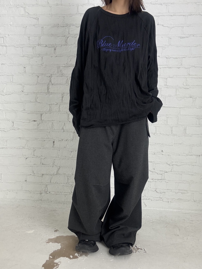 FRANC—L東大門㊣實拍女士新款25秋冬人氣真品時尚長袖T恤褶皺FRANC長袖T恤