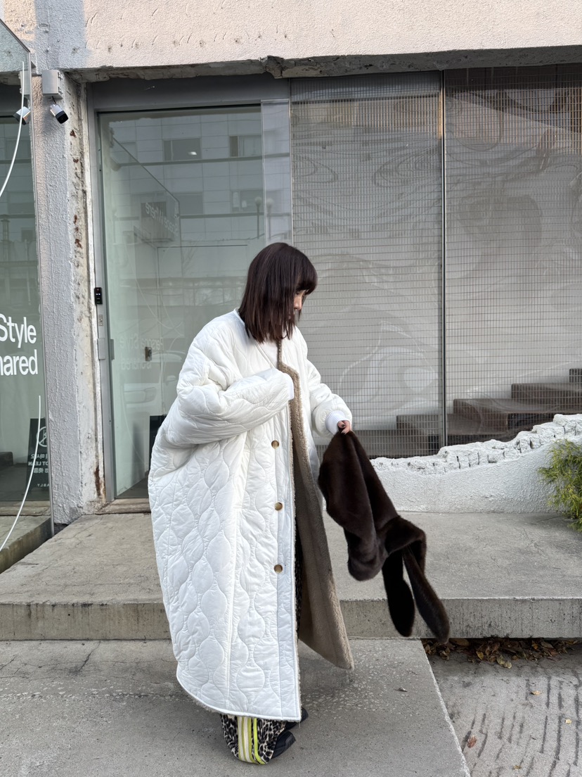 FRANC—L東大門㊣代購女士新品熱賣25秋冬中長款大衣兩面穿FRANC中長款大衣