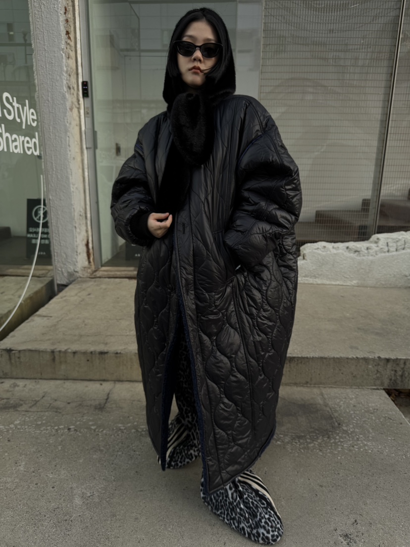 FRANC—L東大門㊣代購女士新品熱賣25秋冬中長款大衣兩面穿FRANC中長款大衣