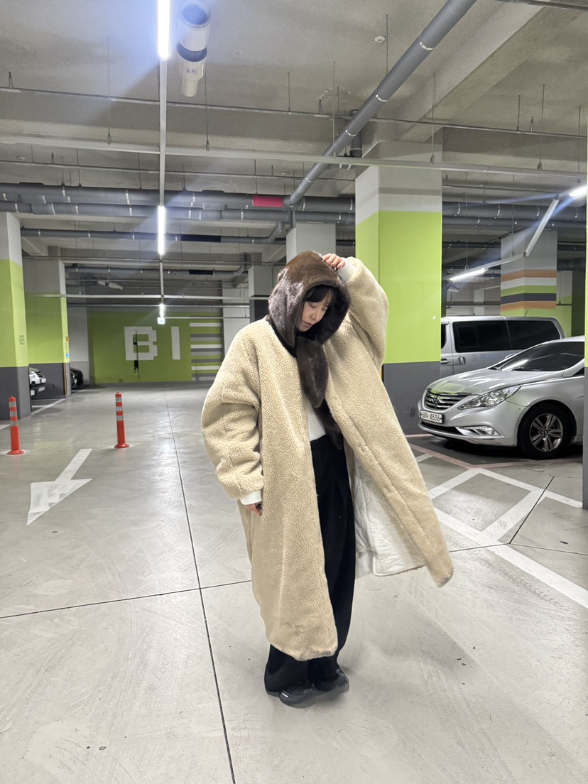 FRANC—L東大門㊣代購女士新品熱賣25秋冬中長款大衣兩面穿FRANC中長款大衣