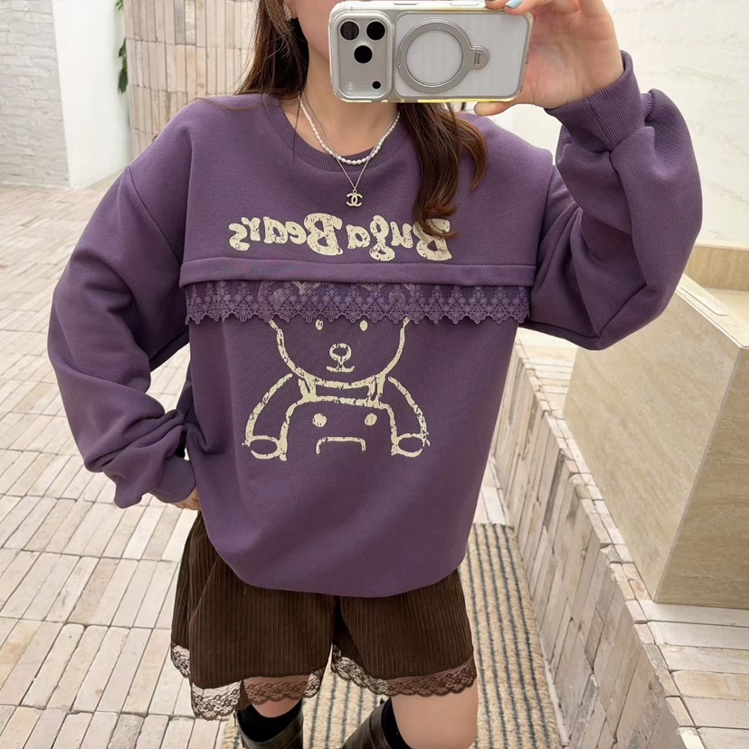 LOVABLE東大門㊣代購女裝新品熱賣休閑時尚真品25秋冬職業衛衣LOVABLE衛衣