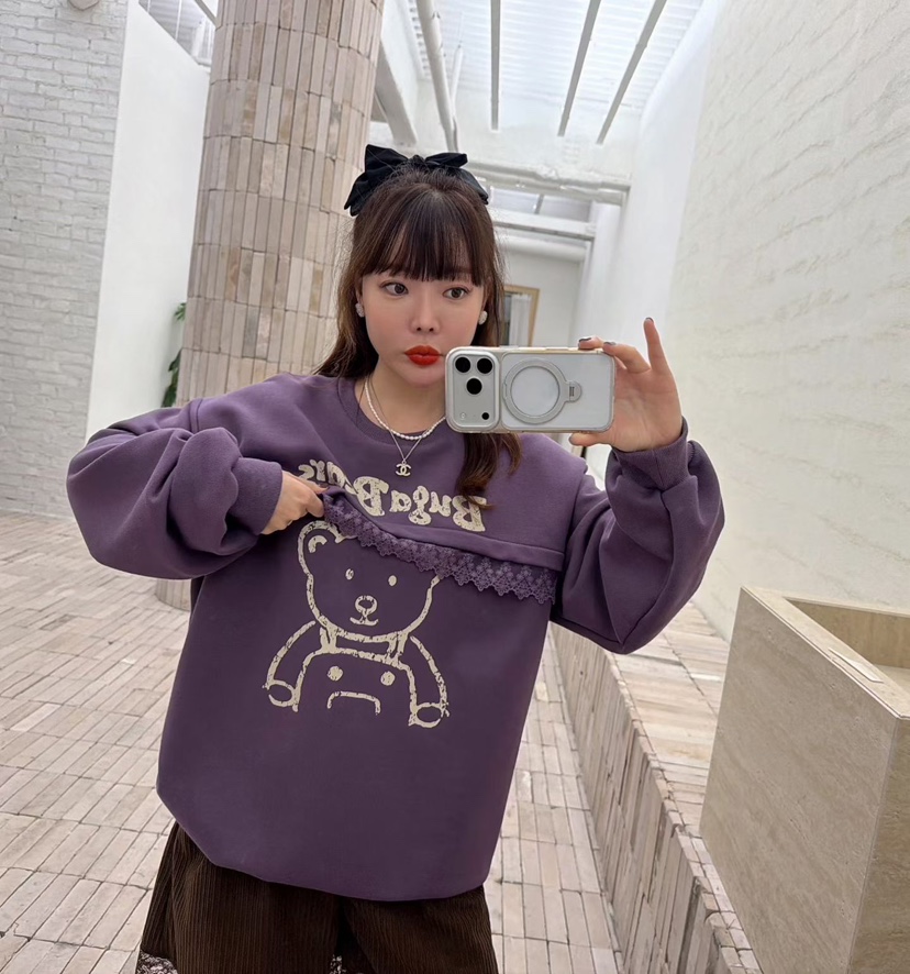 LOVABLE東大門㊣代購女裝新品熱賣休閑時尚真品25秋冬職業衛衣LOVABLE衛衣