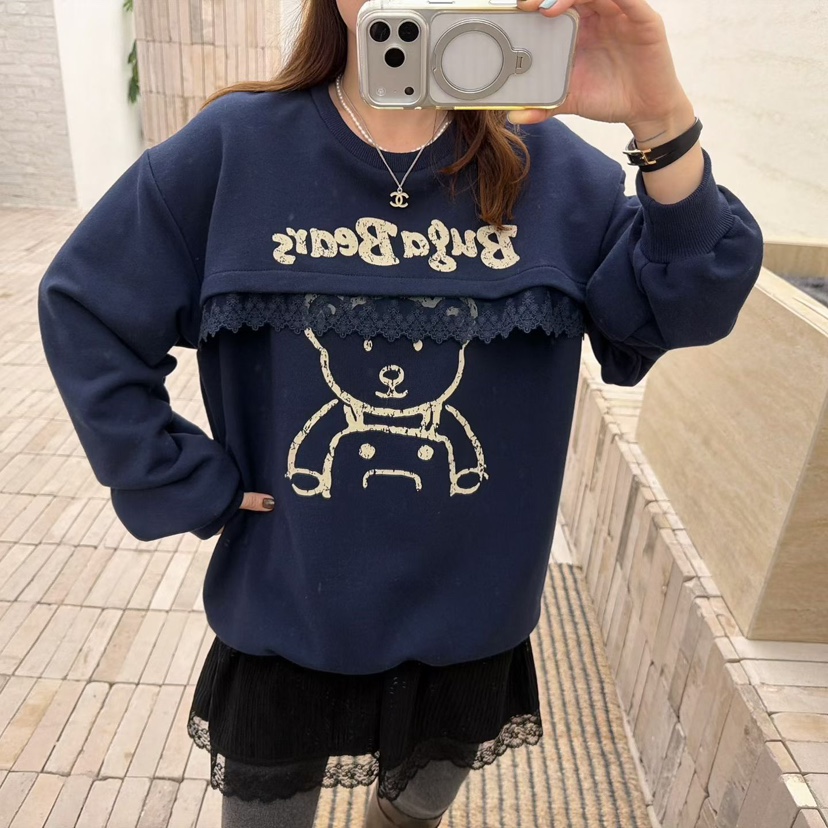 LOVABLE東大門㊣代購女裝新品熱賣休閑時尚真品25秋冬職業衛衣LOVABLE衛衣