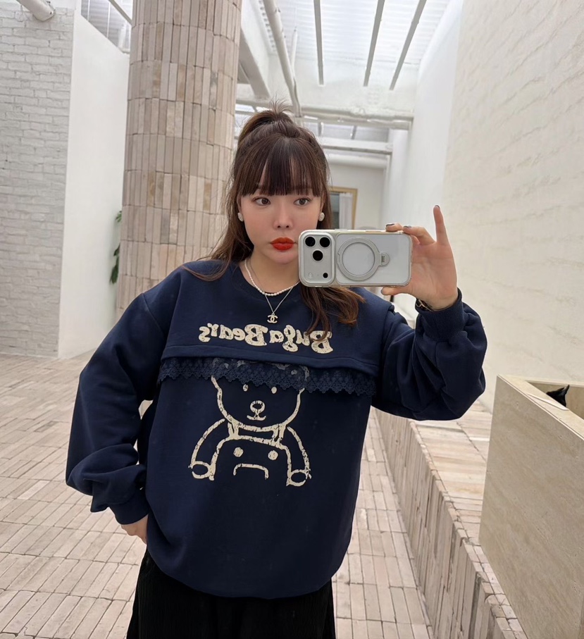 LOVABLE東大門㊣代購女裝新品熱賣休閑時尚真品25秋冬職業衛衣LOVABLE衛衣