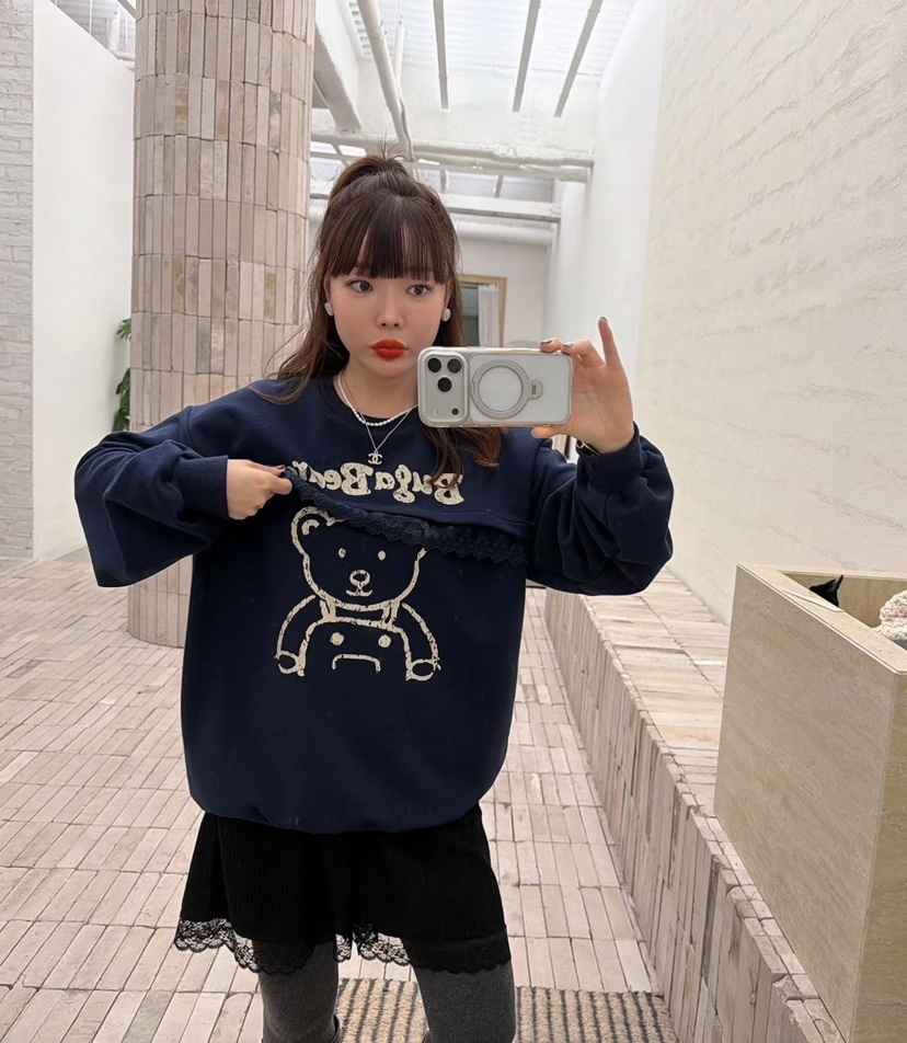 LOVABLE東大門㊣代購女裝新品熱賣休閑時尚真品25秋冬職業衛衣LOVABLE衛衣