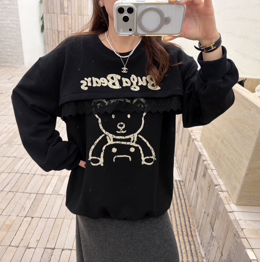 LOVABLE東大門㊣代購女裝新品熱賣休閑時尚真品25秋冬職業衛衣LOVABLE衛衣