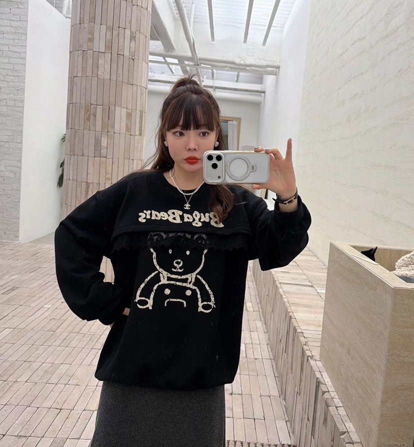 LOVABLE東大門㊣代購女裝新品熱賣休閑時尚真品25秋冬職業衛衣LOVABLE衛衣