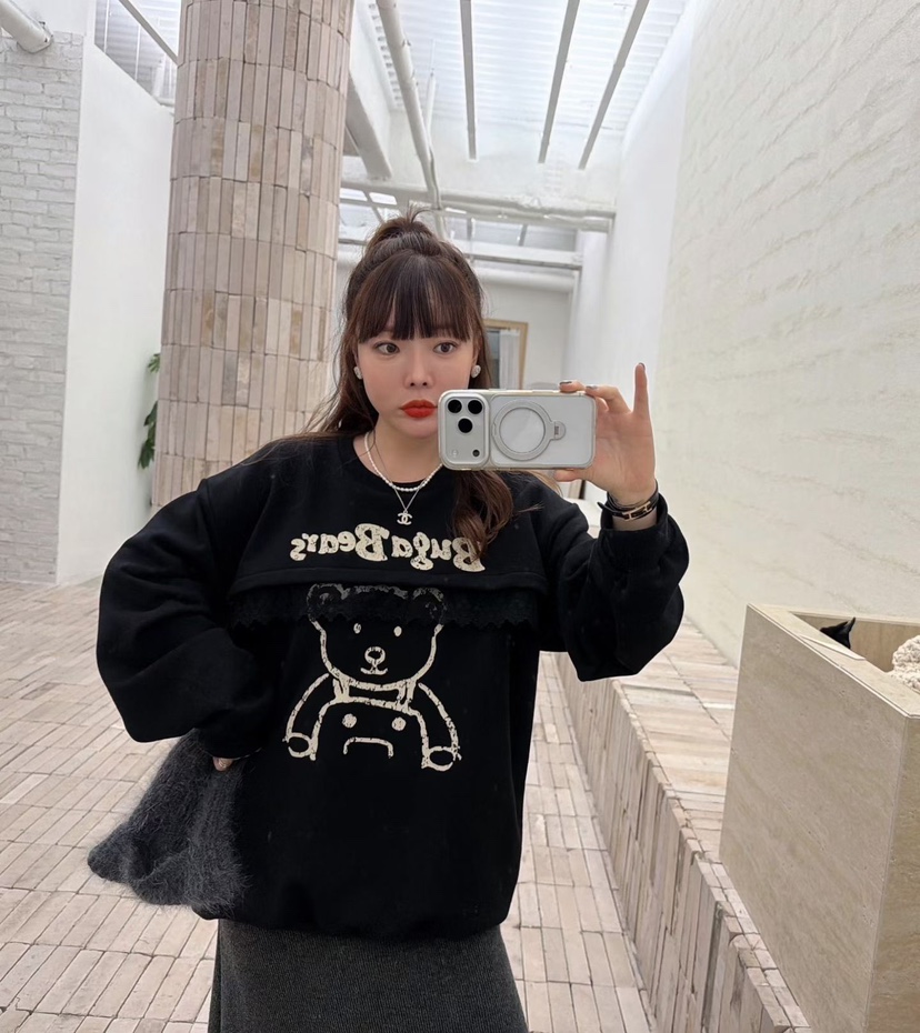 LOVABLE東大門㊣代購女裝新品熱賣休閑時尚真品25秋冬職業衛衣LOVABLE衛衣