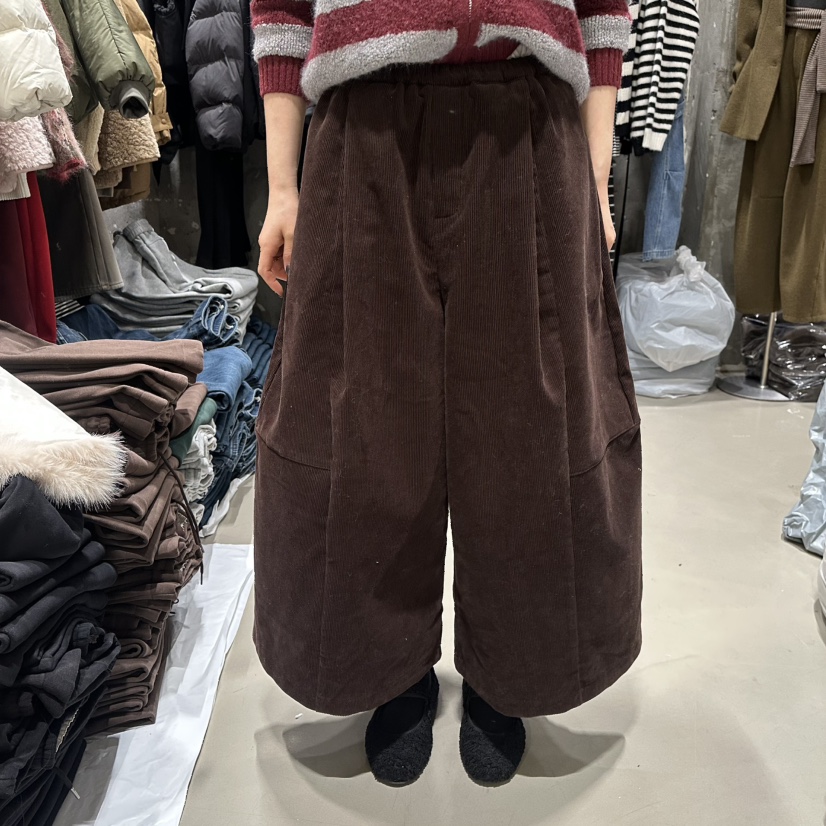 JUNI韓國代購㊣女裝新品25秋冬職業休閑人氣推薦休閑褲加絨my juni休閑褲圖色1