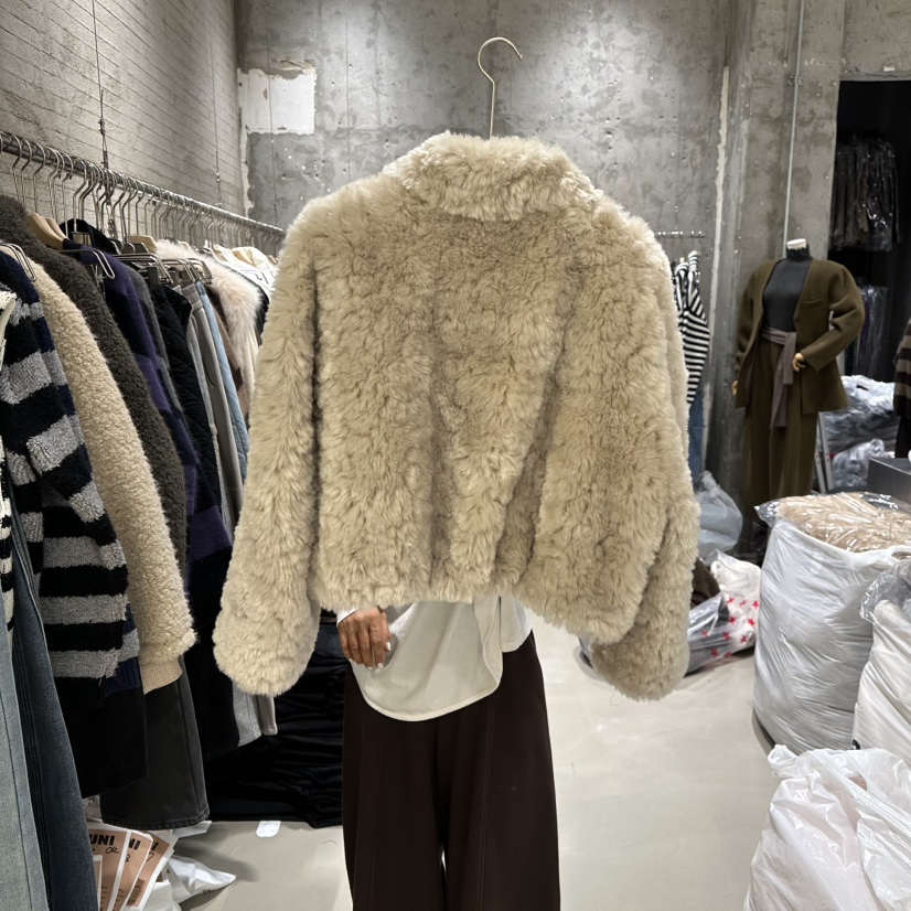 JUNI韓國代購㊣女裝新款休閑25秋冬人氣時尚熱賣短款大衣羊毛my juni短款大衣