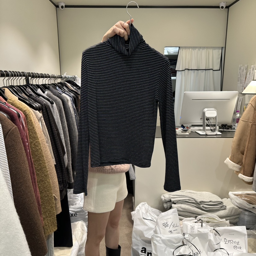 RE STOCK東大門㊣直郵女裝新品職業人氣推薦時尚真品長袖T恤RE STOCK長袖T恤圖色3