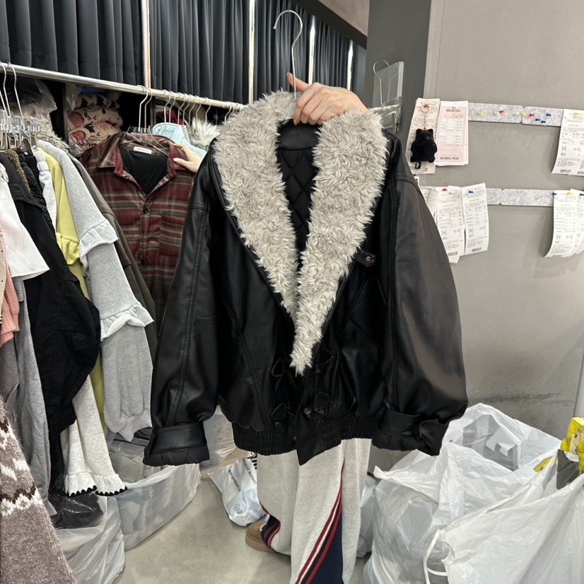 MOMAZU韓國直郵㊣女裝新品時尚休閑25秋冬職業人氣夾克皮革MOMAZU夾克圖色1