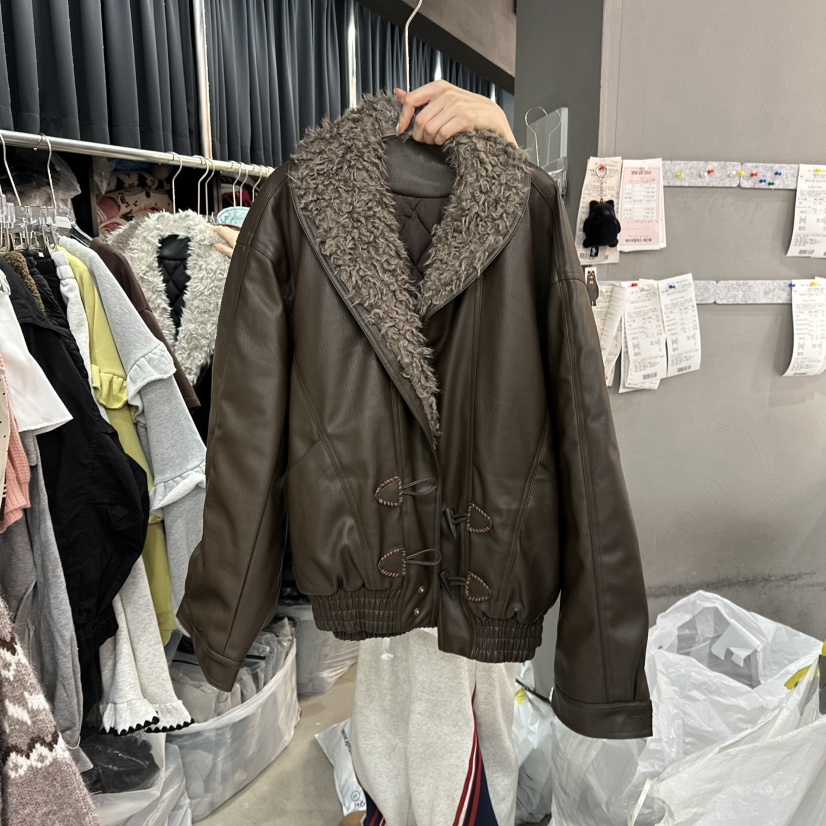 MOMAZU韓國直郵㊣女裝新品時尚休閑25秋冬職業人氣夾克皮革MOMAZU夾克圖色2