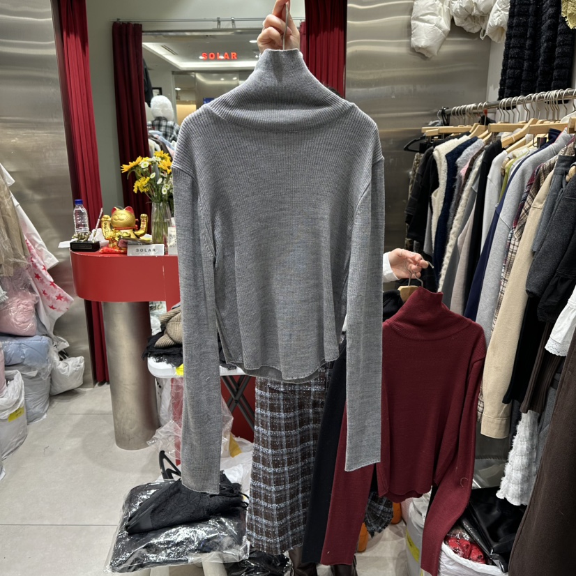 SOLAR東大門㊣直郵女裝新品熱賣人氣25秋冬職業時尚真品針織衫SOLAR針織衫