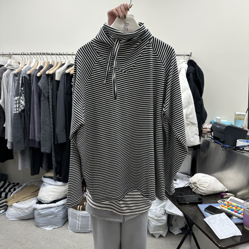 AMOEBA東大門㊣實拍女士新款職業25秋冬熱賣真品長袖T恤圍巾AMOEBA長袖T恤圖色3