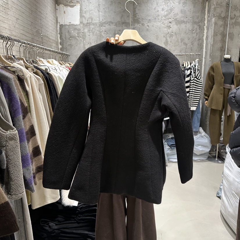 JUNI東大門㊣實拍女裝新款熱賣時尚25秋冬休閑推薦短款大衣my juni短款大衣