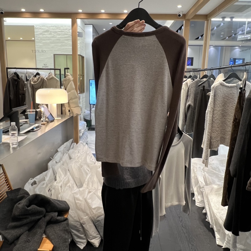 OBJECT東大門㊣代購女士新款人氣推薦熱賣時尚25秋冬長袖T恤OBJECT長袖T恤