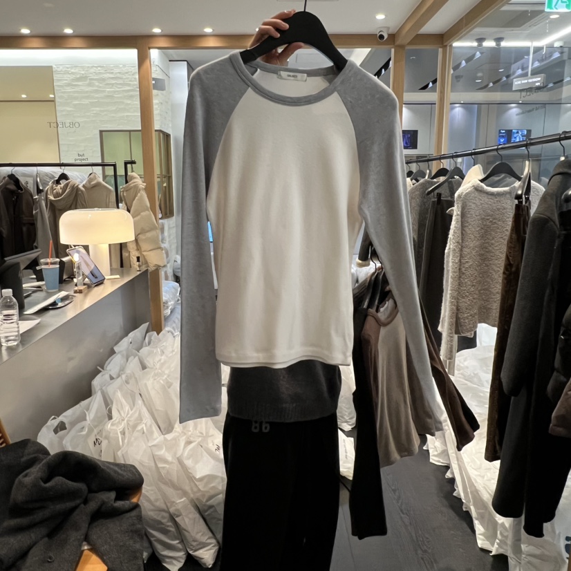 OBJECT東大門㊣代購女士新款人氣推薦熱賣時尚25秋冬長袖T恤OBJECT長袖T恤圖色1