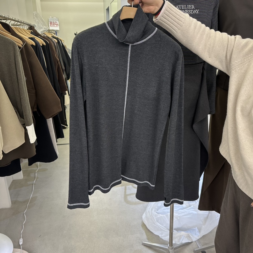 AMON東大門㊣直郵女裝新款時尚熱賣推薦人氣真品職業長袖T恤AMON長袖T恤圖色3墨色