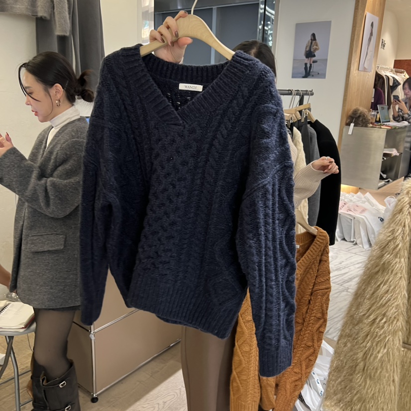 W AND J韓國直郵㊣女裝新款職業25秋冬時尚熱賣休閑推薦毛衣W AND J毛衣圖色2