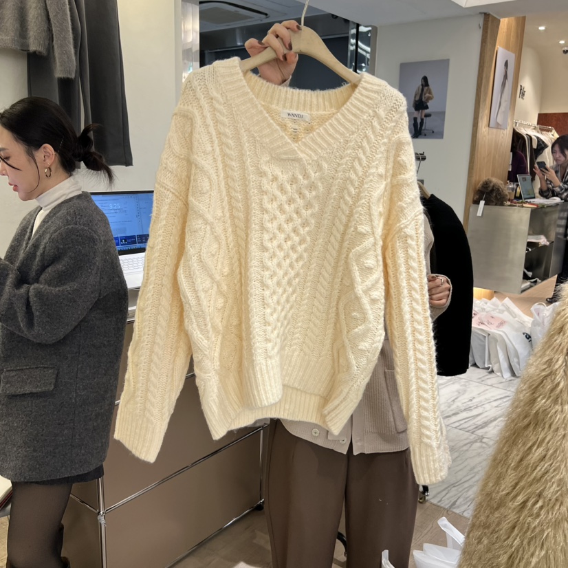 W AND J韓國直郵㊣女裝新款職業25秋冬時尚熱賣休閑推薦毛衣W AND J毛衣圖色3