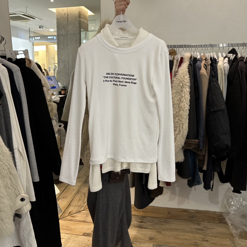 CREAM VILLA東大門㊣實拍女裝新品真品長袖T恤CREAMVILLA長袖T恤圖色1