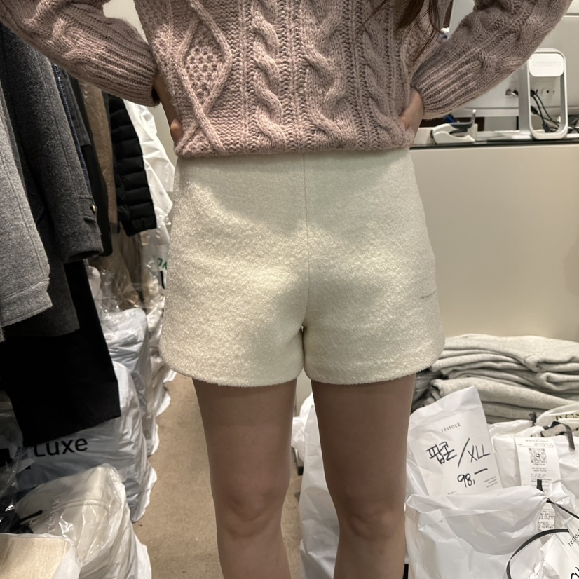 RE STOCK東大門㊣代購女士新品25秋冬推薦休閑時尚短褲毛圈RE STOCK短褲圖色1