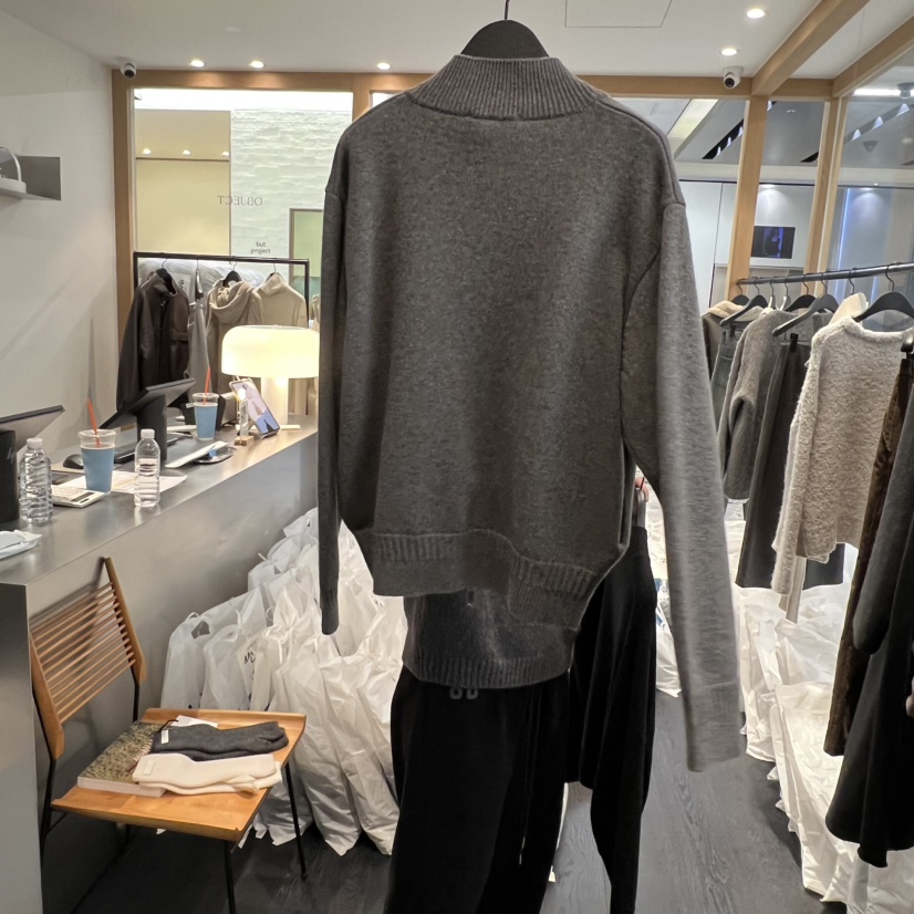 OBJECT韓國直郵㊣女裝新品推薦時尚職業25秋冬毛衣羊絨拉鏈OBJECT毛衣