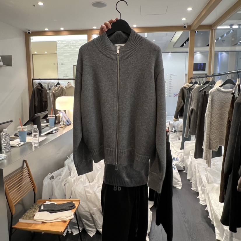 OBJECT韓國直郵㊣女裝新品推薦時尚職業25秋冬毛衣羊絨拉鏈OBJECT毛衣圖色1