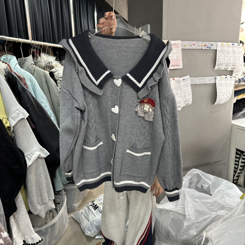 MOMAZU韓國直郵㊣女士新品真品休閑25秋冬時尚熱賣推薦針織衫MOMAZU針織衫圖色2