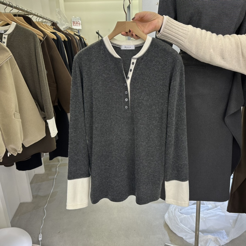 AMON東大門㊣實拍女士新品時尚25秋冬人氣職業熱賣休閑針織衫AMON針織衫圖色2墨色