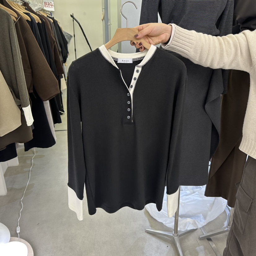 AMON東大門㊣實拍女士新品時尚25秋冬人氣職業熱賣休閑針織衫AMON針織衫圖色3黑色