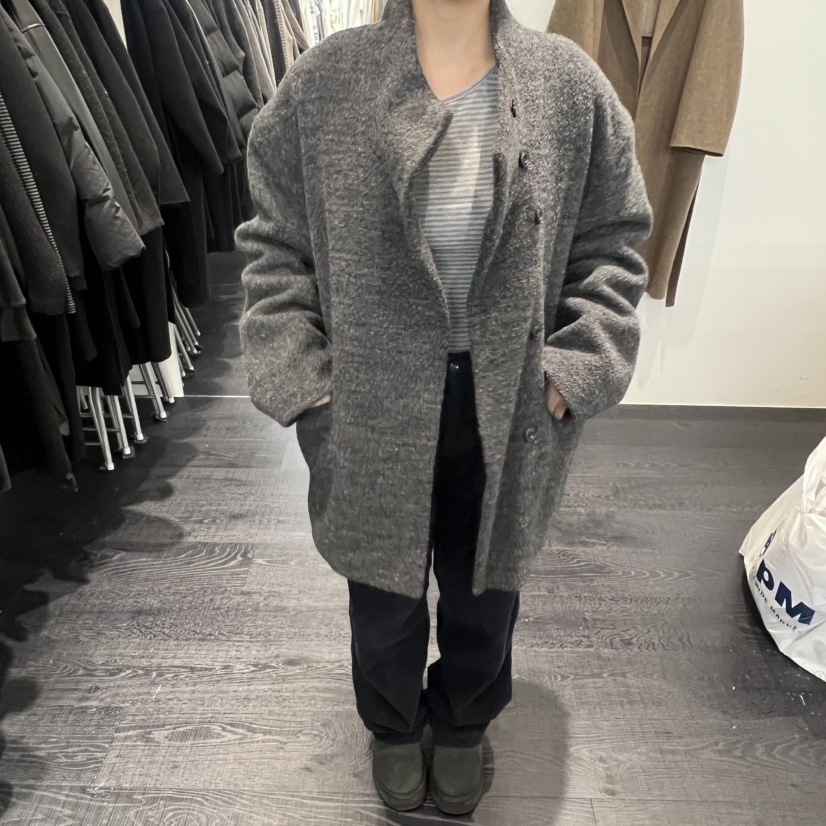 OBJECT東大門㊣直郵女士新品25秋冬熱賣真品時尚短款大衣高領OBJECT短款大衣圖色1