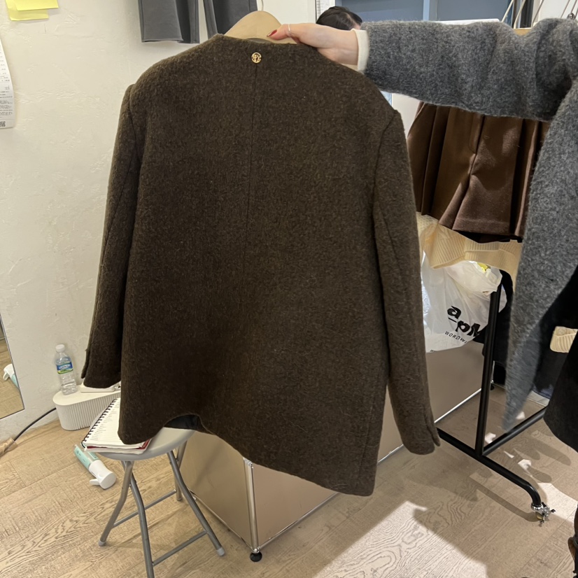 W AND J東大門㊣直郵女士新品25秋冬真品推薦人氣短款大衣W AND J短款大衣