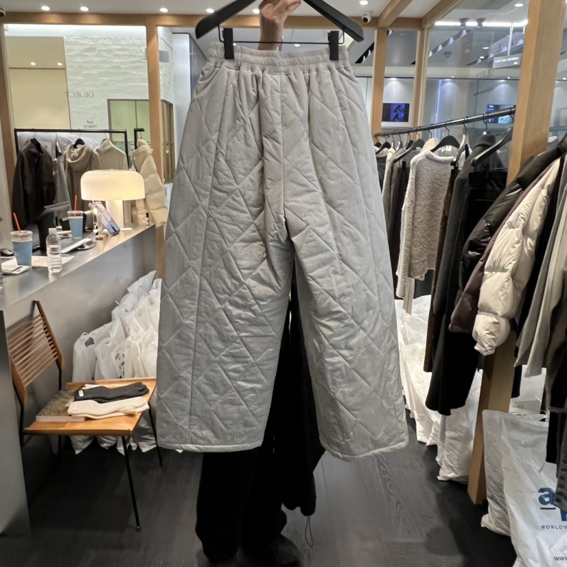 OBJECT韓國直郵㊣女裝新款25秋冬真品時尚熱賣推薦休閑褲絎縫OBJECT休閑褲