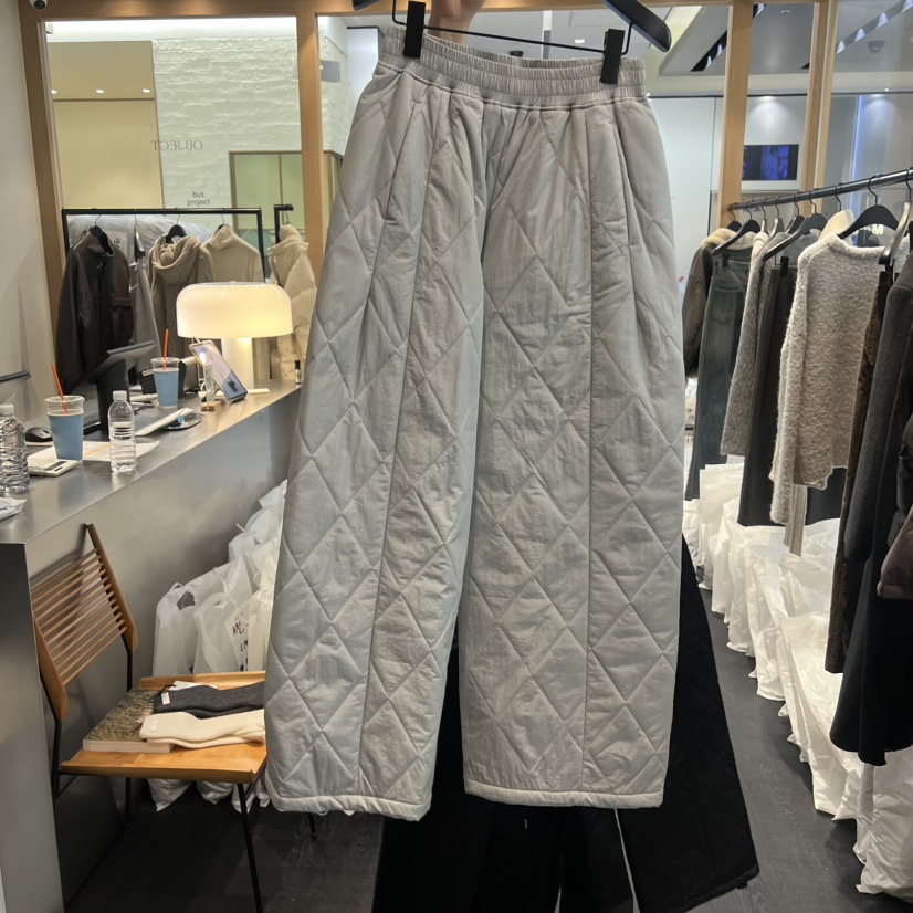 OBJECT韓國直郵㊣女裝新款25秋冬真品時尚熱賣推薦休閑褲絎縫OBJECT休閑褲圖色1