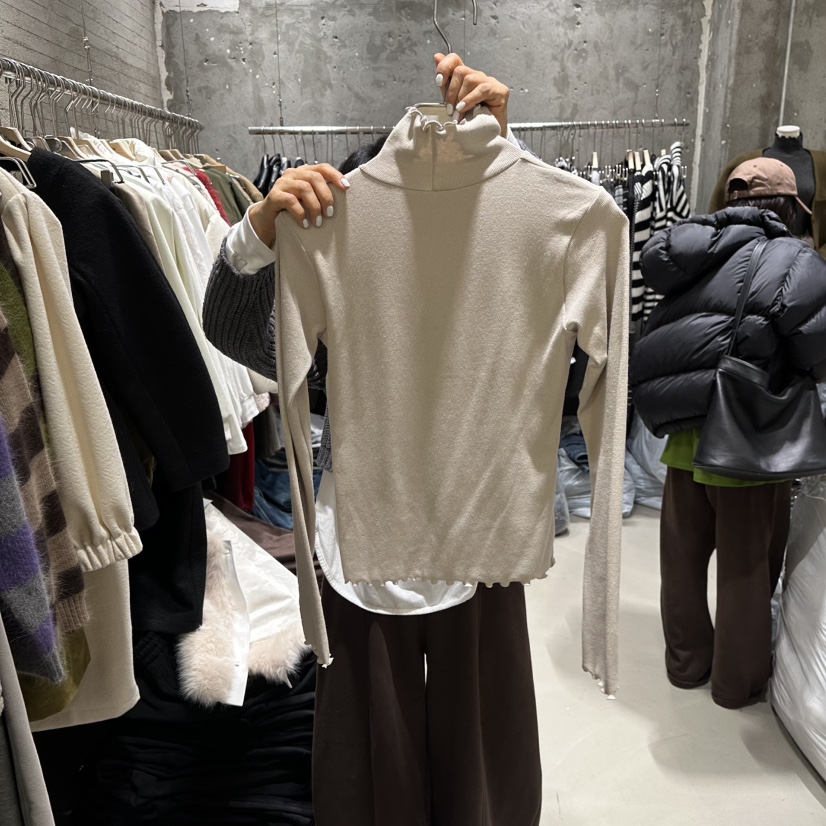 JUNI東大門㊣直郵女士新品休閑推薦人氣25秋冬長袖T恤安哥拉my juni長袖T恤