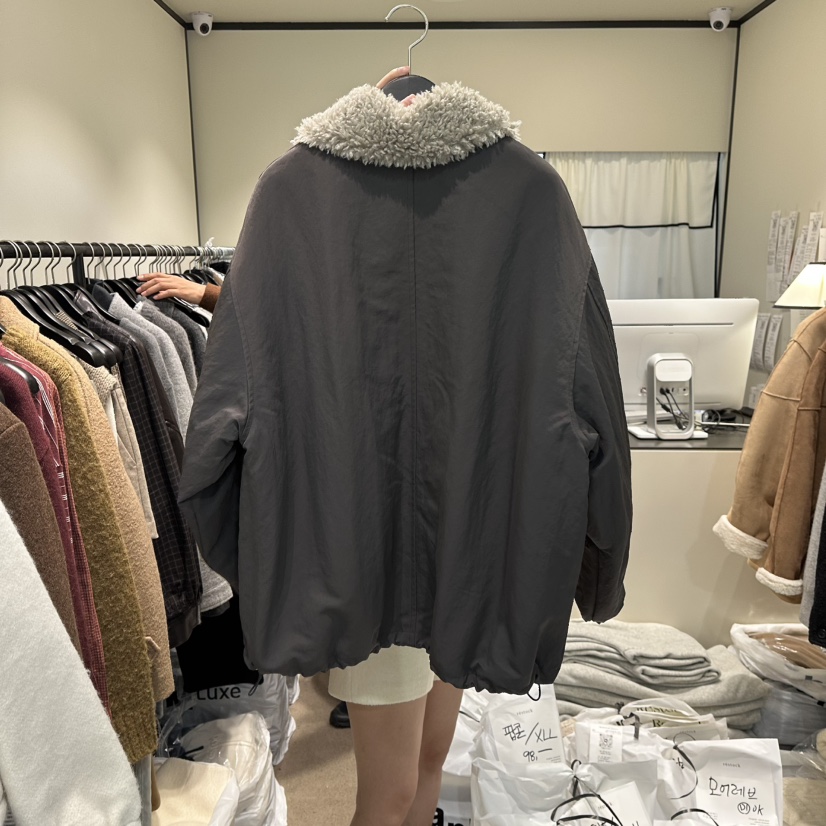 RE STOCK韓國直郵㊣女裝新款職業熱賣真品人氣推薦短款棉服絨RE STOCK短款棉服