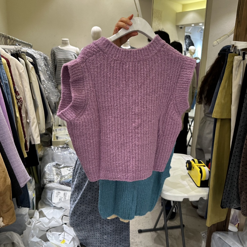 REFLAT韓國代購㊣女士新品熱賣人氣休閑25秋冬職業吊帶背心V領REFLAT吊帶/背心