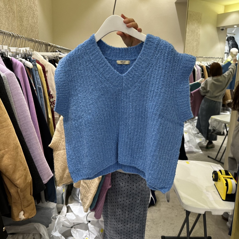 REFLAT韓國代購㊣女士新品熱賣人氣休閑25秋冬職業吊帶背心V領REFLAT吊帶/背心圖色3